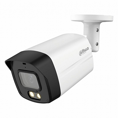 DAHUA Bullet Κάμερα 5ΜΡ Σταθερού Φακού Με Ενσωματωμένο Μικρόφωνο & White Led HAC-HFW1509TLM-A-LED-0360B-S2