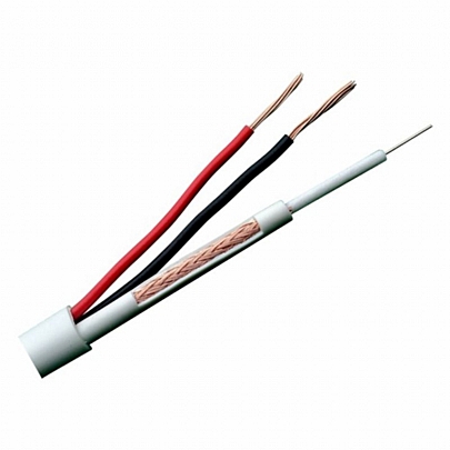 Combined CCTV Cable White Outer Diameter 6.8mm 100m Low Loss BS-RG59M100