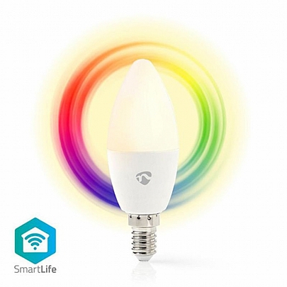 NEDIS WiFi Έξυπνη LED Λάμπα RGB E14 5W 470lm WIFILRC10E14