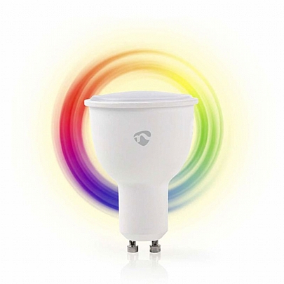 NEDIS WiFi Έξυπνη LED Λάμπα RGB Και Θερμό Λευκό GU10 4.5W 380lm WIFILC10WTGU10