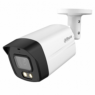 DAHUA Bullet Κάμερα 2ΜΡ Σταθερού Φακού Με Ενσωματωμένο Μικρόφωνο & White Led 3.6mm DH-HAC-HFW1239TLMP-A-LED-0360B-S2