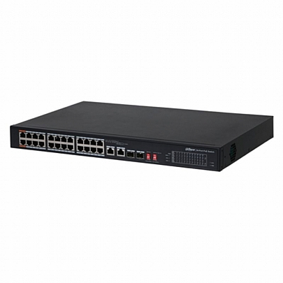 DAHUA 24-Θύρες Managed PoE + 2-Θύρες Gigabit Combo PoE Switch PFS3226-24ET-240