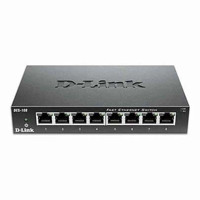 D-LINK 8-Port Fast Ethernet Unmanaged Desktop Switch DES-108
