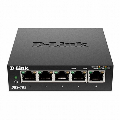 D-LINK 5-Θύρες Gigabit Ethernet Unmanaged Desktop Switch DGS-105