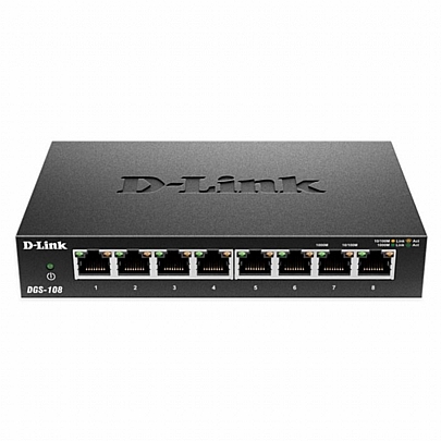 D-LINK 8-Θύρες Gigabit Ethernet Unmanaged Desktop Switch DGS-108