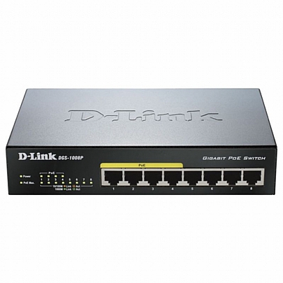 D-LINK 8-Θύρες Gigabit PoE Unmanaged Desktop Switch