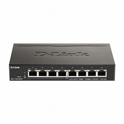 D-LINK 8-Θύρες PoE-Powered Gigabit Smart Managed Switch με 8xPoE-Θύρες