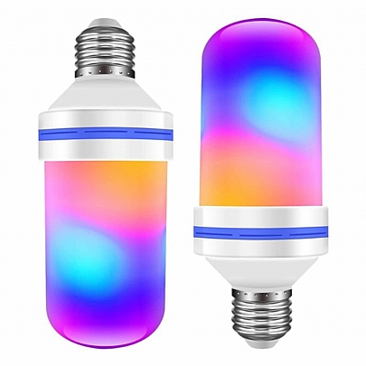 GloboStar LED Λάμπα Ε27 Tubular 9W Με 4 Λειτουργίες RGB Φλόγας