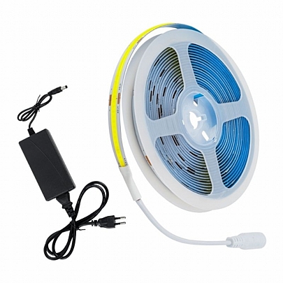 GloboStar Σετ Ταινία LED COB Ψυχρό Λευκό Φως 5m 48W/5m