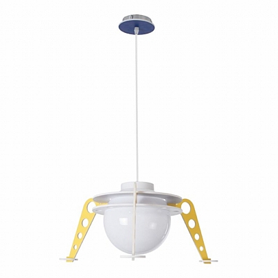 GloboStar UFO Children's Hanging Ceiling Lamp Single Light E27 Yellow & Blue PVC