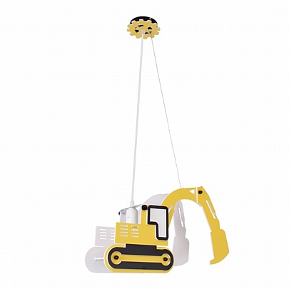 GloboStar EXCAVATOR Children's Hanging Ceiling Lamp Single Light E27 Yellow PVC