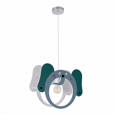 GloboStar ELEPHANT Children's Hanging Ceiling Lamp Single Light E27 Green PVC