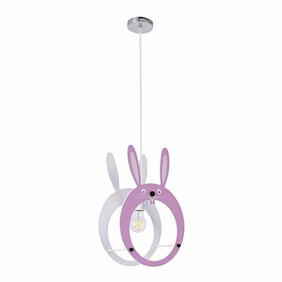 GloboStar BUNNY Children's Hanging Ceiling Lamp Single Light E27 PinkPVC