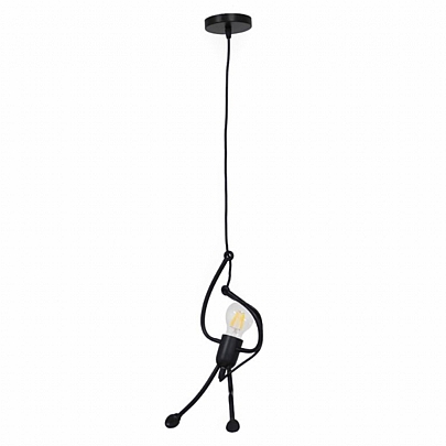 GloboStar FIGURE Children's Hanging Ceiling Lamp Single Light E27 Black Metallic