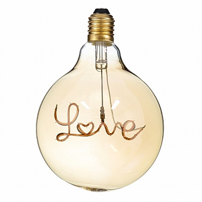 GloboStar LED Λάμπα LOVE Filament E27 G125 Γλόμπος 2.4W  99252