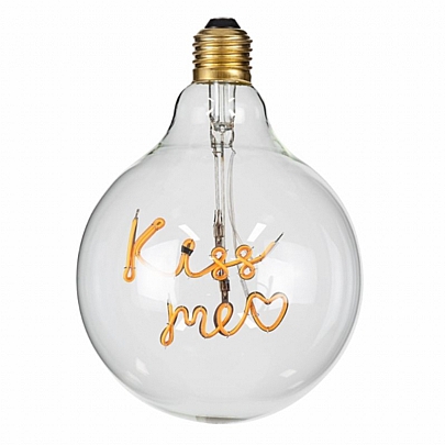 GloboStar LED Λάμπα KISS ME Filament E27 G125 Γλόμπος 4W