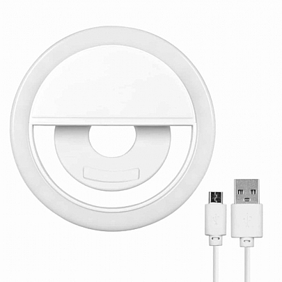Selfie Ring Light LED White For Smart Phone With Rechargeable Battery