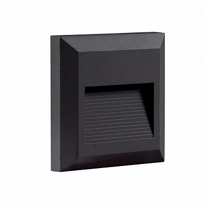 LED Stair Light Square Black 2W 4000K Natural White IP65