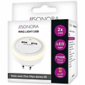 SONORA Φωτάκι Νυκτός LED Με 2 Θύρες Φόρτισης USB 0.3W Ring Light Usb : 3