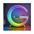 Mini LED RGBW Light White With Bluetooth Speaker & Alarm Clock With Wireless Mobile Charging 15W : 2