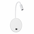 GOOSE LED Λευκό Φωτιστικό Τοίχου 6W Με Φορτιστή USB 3Α Reading Light & 360° Κρυφός Φωτισμός Φυσικό Λευκό Φως : 1