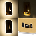 LADY-O LED Χρυσό Βούρτσας Φωτιστικό Τοίχου 10W Με Φορτιστή USB 3Α Reading Light & 360° Κρυφός Φωτισμός Φυσικό Λευκό Φως : 3