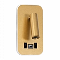 LADY-O LED Χρυσό Βούρτσας Φωτιστικό Τοίχου 10W Με Φορτιστή USB 3Α Reading Light & 360° Κρυφός Φωτισμός Φυσικό Λευκό Φως : 1