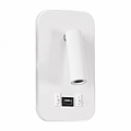 LADY-O LED Λευκό Φωτιστικό Τοίχου 10W Με Φορτιστή USB 3Α Reading Light & 360° Κρυφός Φωτισμός Φυσικό Λευκό Φως : 1