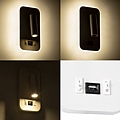 LADY-O LED Λευκό Φωτιστικό Τοίχου 10W Με Φορτιστή USB 3Α Reading Light & 360° Κρυφός Φωτισμός Φυσικό Λευκό Φως : 3