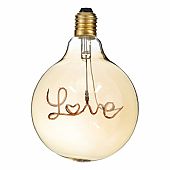 GloboStar LED Λάμπα LOVE Filament E27 G125 Γλόμπος 2.4W  : 1