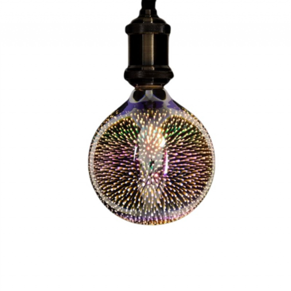 GloboStar Λάμπα LED Long Filament E27 G125 Γλόμπος 3D Galaxy Effect 3W