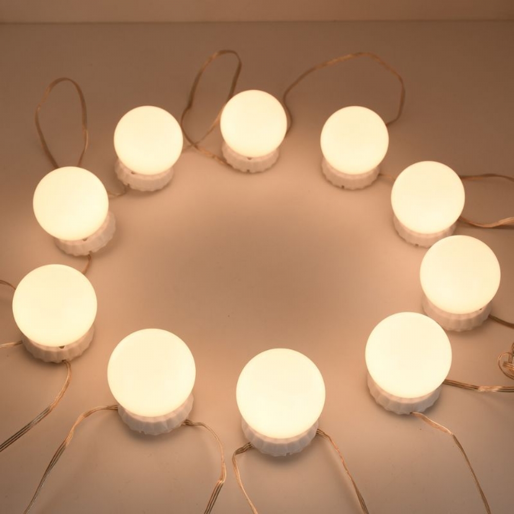 GloboStar LED Φωτιστικό Γιρλάντα Με 10 Γλομπάκια Για Καθρέφτη 8W Με Καλώδιο Τροφοδοσίας USB & Ενσωματωμένο Χειριστήριο Εναλλαγής Χρωμάτων - Image 2