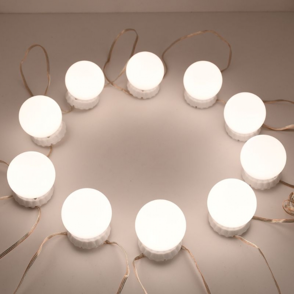 GloboStar LED Φωτιστικό Γιρλάντα Με 10 Γλομπάκια Για Καθρέφτη 8W Με Καλώδιο Τροφοδοσίας USB & Ενσωματωμένο Χειριστήριο Εναλλαγής Χρωμάτων - Image 3