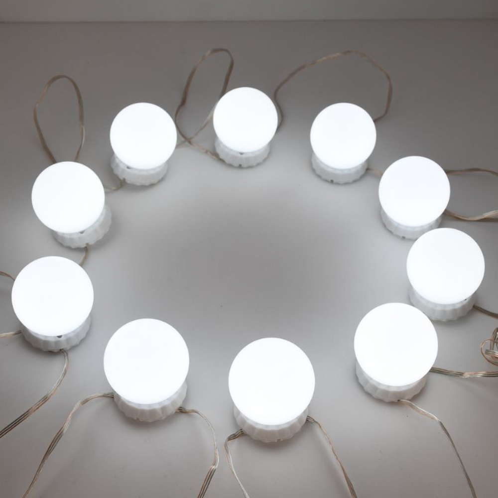 GloboStar LED Φωτιστικό Γιρλάντα Με 10 Γλομπάκια Για Καθρέφτη 8W Με Καλώδιο Τροφοδοσίας USB & Ενσωματωμένο Χειριστήριο Εναλλαγής Χρωμάτων - Image 4