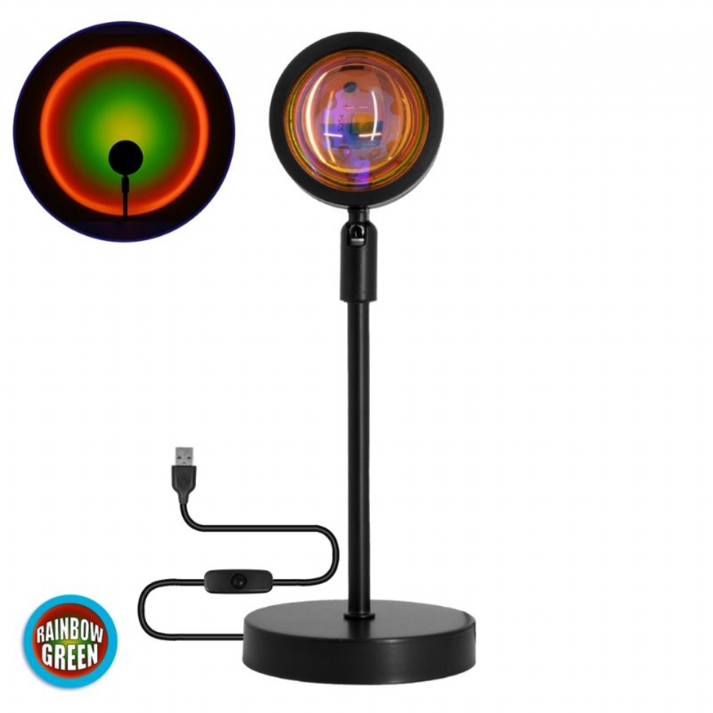 GloboStar Minimal Επιτραπέζιο Φωτιστικό Με Projector Lens Ειδικού Εφέ Rainbow Green 12W