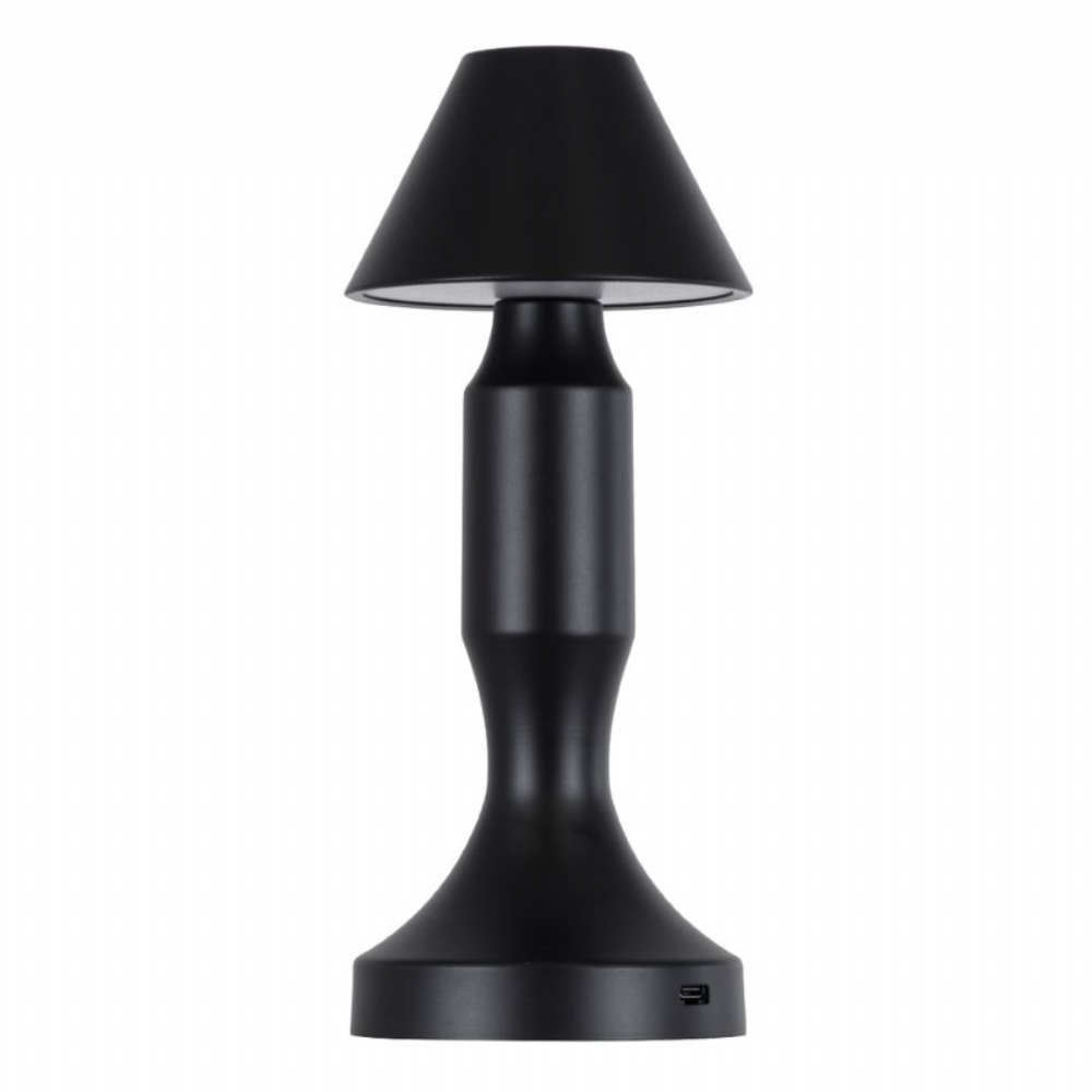 GloboStar LUNNA LED Μαύρο Επαναφορτιζόμενο Με Μπαταρία Li-On & Διακόπτη Αφής 1.5W